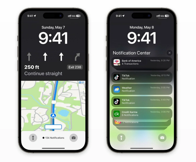 立山苹果维修服务分享iOS17锁屏地图导航半屏显示长什么样 